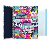 Grafoplas - Cuaderno Cuadriculado 5x5, Tapa Dura, A4, 5 Bandas Color, Amazing, Colección Sé Tú, Certificado FSC