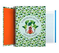 Grafoplas - Cuaderno Cuadriculado A4, 5x5mm, Espiral, Tapa Dura Cartón, Colección Wise Planet, Mono, Certificado FSC, 140 Hojas Microperforadas, 4 Taladros, 5 Bandas Color