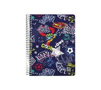 Grafoplás | Cuaderno Cuarto | 80 Hojas Cuadriculadas 4x4 90g | Tapa Plastico | Espiral | Colección Diseño Bits&Bobs Pop Up Design Star | Certificado FSC