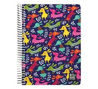 Grafoplas | Cuaderno Cuarto | 80 Hojas Cuadriculadas 4x4 90g | Tapa Plastico | Espiral | Colección Diseño Bits&Bobs Pop Up Design Dogs Party | Certificado FSC