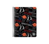 Grafoplás | Cuaderno Cuarto | Bits&Bobs Basket | 80 Hojas Cuadriculadas 4x4 90g | Tapa Plastico | Espiral Cierre Coil-Lock | Certificado FSC