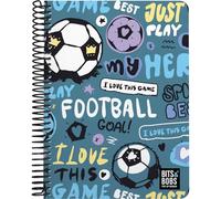 Grafoplás - Cuaderno Cuarto, Bits&Bobs Hero, 80 Hojas Cuadriculadas 4x4 90 Gramos, Tapa Plastico Impermeable, Espiral Cierre Coil-Lock, Certificado FSC, Perfecto Material Escolar para Tomar Notas