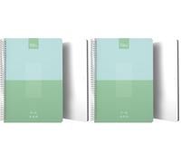 Grafoplas | Cuaderno de Puntos | Tamaño Folio | Verde | Tapa Flexible Plástico | Kuru | 80 Hojas Papel 90 Gramos | Dots (Paquete de 2)