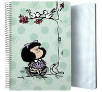 Grafoplas - Cuaderno Folio Mafalda Kiss, Tapa Plastico, Hojas 4x4 90 Gramos