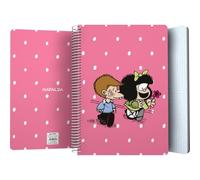 Grafoplas - Cuaderno Mafalda Friends, Tamaño Folio, Hojas 4x4 90g, Espiral