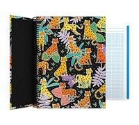 Grafoplas - Cuaderno Tapa Dura A4, Cuadrícula 5x5, 5 Bandas de Coor, Leopard, Colección Free Life, Certificado FSC