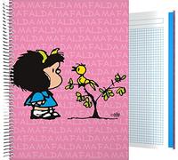 Grafoplas - Cuaderno Tapa Dura A4, Diseño Mafalda Pajarito, 140 hojas cuadriculadas