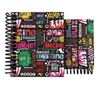Grafoplás | Cuaderno Tapa Dura A7 | 100 Hojas Cuadriculadas 5x5 | 70g | Bordes 4 Colores | Colección Diseño Bits&Bobs Pop Up Design Nice Day | Certificado FSC
