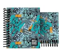 Grafoplás - Cuaderno Tapa Dura A7, Bear, 100 Hojas Cuadriculadas 5x5, 70 gramos, Bordes 4 Colores, Plastificado Soft, Tacto Suave, Colección Papeleria Bits&Bobs Pop Up Design, Certificado FSC