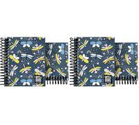 Grafoplas - Cuaderno Tapa Dura A7, Dragon Fly, 100 Hojas Cuadriculadas 5x5, 70 gramos, Bordes 4 Colores, Plastificado Soft, Tacto Suave, Colección Papeleria Bits&Bobs Pop Up Design, Certificado FSC