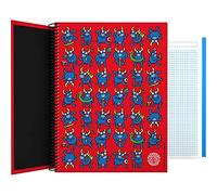 Grafoplas - Cuaderno Tapa Dura, Cartón, A4, Cuadriculado 5x5, 5 Bandas Color, Colección Katuki Saguyaki, Bull, Certificado FSC, 140 Hojas Microperforadas, 4 Taladros, 5 Bandas Color