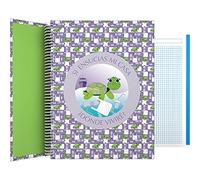 Grafoplas - Cuaderno Tapa Dura, Cartón, A4, Cuadriculado 5x5, 5 Bandas Color, Colección Wise Planet, Tortuga, Certificado FSC, 140 Hojas Microperforadas, 4 Taladros, 5 Bandas Color