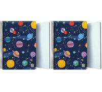 Grafoplas | Cuaderno Tapa Plastico | 80 Hojas Cuadriculadas 4x4 90g | Tamaño Folio | Espiral | Cierre Seguridad Coil Lock | Colección Diseño Bits&Bobs Pop Up Design Space | Certificado FSC