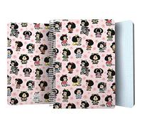 Grafoplas - Cuaderno Tapa Plastico, 80 Hojas Cuadriculadas 4x4 90g, Tamaño Folio, Espiral, Colección Diseño Mafalda Única, Certificado FSC