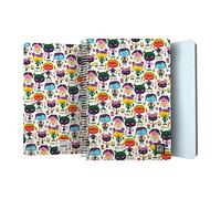 Grafoplás | Cuaderno Tapa Plastico | 80 Hojas Cuadriculadas 4x4 90g | Tamaño Folio | Espiral | Colección Diseño Bits&Bobs Pop Up Design Dogs Hello | Certificado FSC