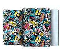 Grafoplas | Cuaderno Tapa Plastico | 80 Hojas Cuadriculadas 4x4 90g | Tamaño Folio | Espiral | Colección Diseño Bits&Bobs Pop Up Design New York | Certificado FSC