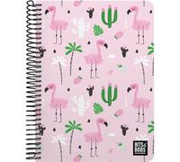 Grafoplás - Cuaderno Tapa Plastico, Bits&Bobs Tropical, 80 Hojas Cuadriculadas 4x4 90 gramos, Tamaño Folio, Espiral, Cierre Seguridad Coil Lock, Certificado FSC, Perfecto Material Escolar