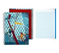 Grafoplas - Cuadernos A4, Tapa Dura, Cuadricula 5x5, 5 Bandas de Color, Follow Me, Colección Diverse, Certificado FSC