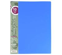 Grafoplas - Élite Carpetas con Fundas, 10 Fundas Polipropileno Cristal, Cubiertas semirrígidas, Azul, A4