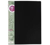Grafoplas - Élite Carpetas con Fundas, 10 Fundas Polipropileno Cristal, Cubiertas semirrígidas, Negro, A4