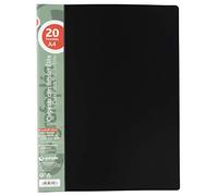 Grafoplas - Élite Carpetas con Fundas, 20 Fundas Transparentes, Cubiertas semirrígidas, Negro, A4