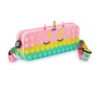 Grafoplás Estuche Silicona Pop It Unicornio Bubbles | bits and Bobs | 20x8x3,8cm | Tacto Suave y Flexible | Cinta Bandolera Ajustable de Quita y Pon Antistres Niños | 1 Compartimento