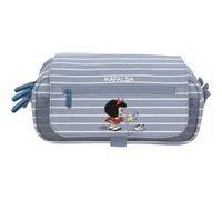 Grafoplas - Estuche Escolar 3 Compartimentos, Mafalda Boat, 23x10x10cm, Solapa con Bolsillo Auxiliar y Horario Escolar Interior, Gran Capacidad para Material Escolar