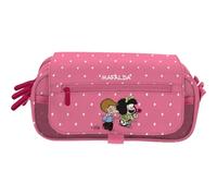 Grafoplas - Estuche Escolar 3 Compartimentos, Mafalda Friends, 23x10x10cm, Solapa con Bolsillo Auxiliar y Horario Escolar Interior, Gran Capacidad para Material Escolar