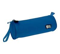 Grafoplas - Estuche Escolar Redondo bits&Bobs, Azul, 23x8cm, Apertura Superior, Asa de Agarre Lateral, Tiradores Laterales, Material Escolar