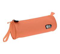 Grafoplas - Estuche Escolar Redondo bits&Bobs, Coral, 23x8cm, Apertura Superior, Asa de Agarre Lateral, Tiradores Laterales, Material Escolar