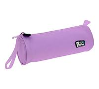 Grafoplas - Estuche Escolar Redondo bits&Bobs, Lavanda, 23x8cm, Apertura Superior, Asa de Agarre Lateral, Tiradores Laterales, Material Escolar