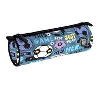 Grafoplas - Estuche Escolar Redondo, Grande, 22x8cm, Colección Hero bits&Bobs Pop Up Design, Cierre Cremallera con Tiradores, Poliéster, Material Escolar