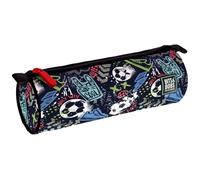 Grafoplás - Estuche Escolar Redondo, Grande, 22x8cm, Colección Match bits&Bobs Pop Up Design, Cierre Cremallera con Tiradores, Poliéster, Material Escolar