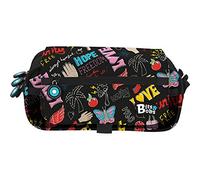 Grafoplas - Estuche Escolar Tres Compartimentos con Solapa, bits&Bobs Wow, 23x10x10 cm, Organizador para Material Escolar, Gran Capacidad