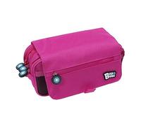 Grafoplás | Estuche Escolar Tres Compartimentos con Solapa | Fucsia | Bits&Bobs | Colores Vivos | 23x10x10cm | Incluye Horario y Zona Identificación | Perfecto para Organizar tu Material Escolar