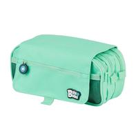 Grafoplás | Estuche Escolar Tres Compartimentos con Solapa| Mint | Bits&Bobs | Colores Pastel | 23x10x10cm | Incluye Horario y Zona Identificación | Perfecto para Organizar tu Material Escolar