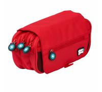 Grafoplás - estuche escolar tres compartimentos con solapa- rojo - bi