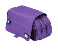 Grafoplás | Estuche Escolar Tres Compartimentos con Solapa | Violeta | Bits&Bobs | Colores Vivos | 23x10x10cm | Incluye Horario y Zona Identificación | Perfecto para Organizar tu Material Escolar