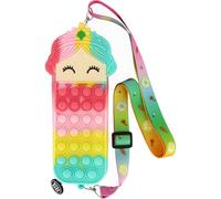 Grafoplás Estuche Silicona Pop It Princesa Bubbles | bits&Bobs | 20x6,5x4cm | Tacto Suave y Flexible | Cinta Bandolera Ajustable de Quita y Pon | Material Escolar Antistres Niños | 1 Compartimento
