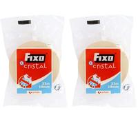 Grafoplas Fixo Cristal - Cinta Adhesiva de Gran Transparencia 1 Bolsa, 19mmx33m, Fácil Corte, No Necesita Tijeras, Perfecto Material de Papeleria para Escuela y Oficina (Paquete de 2)