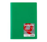 Grafoplas I Carpeta con Fundas Plastico I 10 Fundas Transparentes I Tamaño Din A4 Verde I Serie Poliplas Opaco I Fabricados en España I Tapas Flexibles | Gran Capacidad de Almacenaje