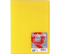 Grafoplas I Carpeta con Fundas Plastico I 10 Fundas Transparentes I Tamaño Folio Amarillo Soft I Serie Poliplas Translucido I Fabricados en España I Gran Capacidad de Almacenaje