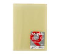 Grafoplas I Carpeta con Fundas Plastico I 20 Fundas Transparentes I Tamaño Folio Amarillo Soft I Serie Poliplas Translucido I Fabricados en España I Gran Capacidad de Almacenaje