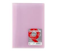 Grafoplas I Carpeta con Fundas Plastico I 20 Fundas Transparentes I Tamaño Folio Rosa Soft I Serie Poliplas Translucido I Fabricados en España I Gran Capacidad de Almacenaje