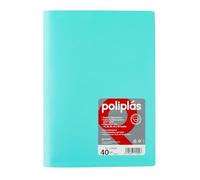 Grafoplas I Carpeta con Fundas Plastico I 40 Fundas Transparentes I Tamaño Din A4 Verde Pastel I Serie Poliplas Opaco I Fabricados en España I Tapas Flexibles I Gran Capacidad de Almacenaje