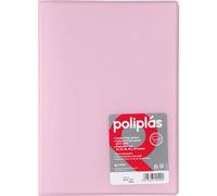 Grafoplas I Carpeta con Fundas Plastico I 40 Fundas Transparentes I Tamaño Folio Rosa Soft I Serie Poliplas Translucido I Fabricados en España I Gran Capacidad de Almacenaje