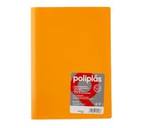 Grafoplas I Carpeta con Fundas Plastico I 50 Fundas Transparentes I Tamaño Din A4 Mandarina I Serie Poliplas Opaco I Fabricados en España I Tapas Flexibles I Gran Capacidad de Almacenaje