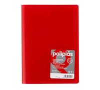 Grafoplas I Carpeta con Fundas Plastico I 50 Fundas Transparentes I Tamaño Din A4 Rojo I Serie Poliplas Opaco I Fabricados en España I Tapas Flexibles I Gran Capacidad de Almacenaje