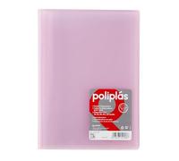 Grafoplas I Carpeta con Fundas Plastico I 50 Fundas Transparentes I Tamaño Din A4 Rosa Soft I Serie Poliplas Translucido I Fabricados en España I Gran Capacidad de Almacenaje