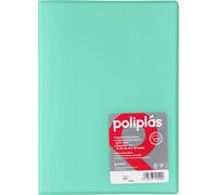 Grafoplas I Carpeta con Fundas Plastico I 50 Fundas Transparentes I Tamaño Folio Verde Pastel I Serie Poliplas Translucido I Fabricados en España I Gran Capacidad de Almacenaje